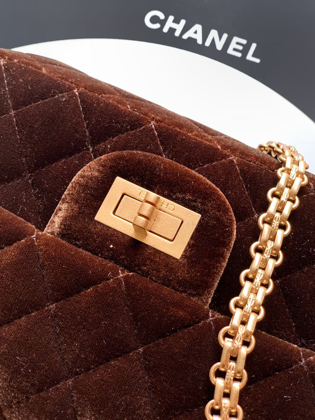 CHANEL-2.55 mini bag  golden/sliver