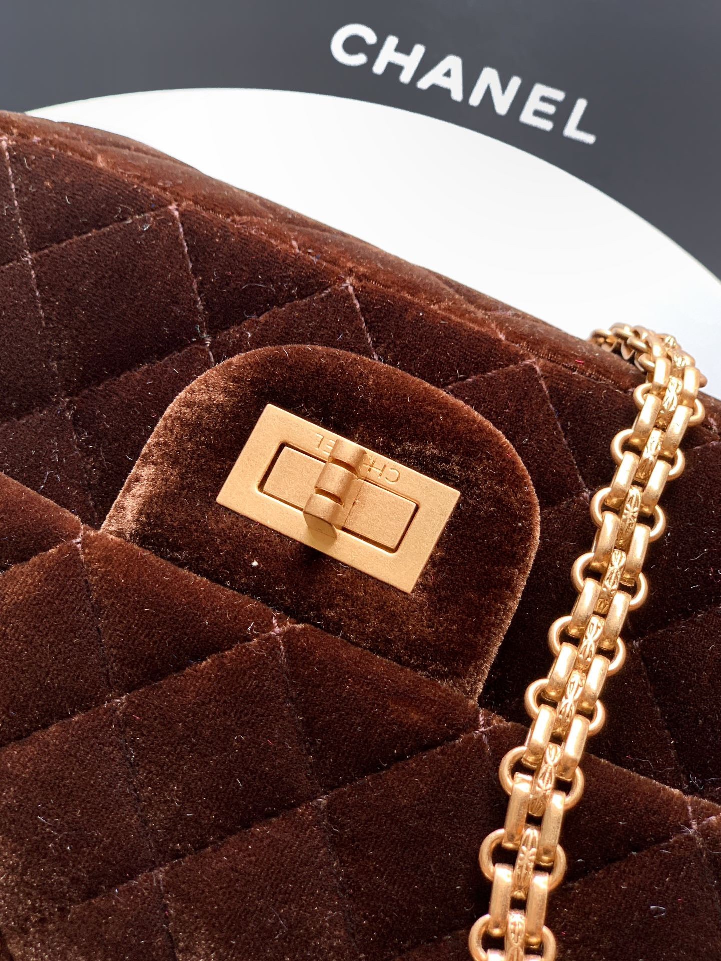 CHANEL-2.55 mini bag  golden/sliver