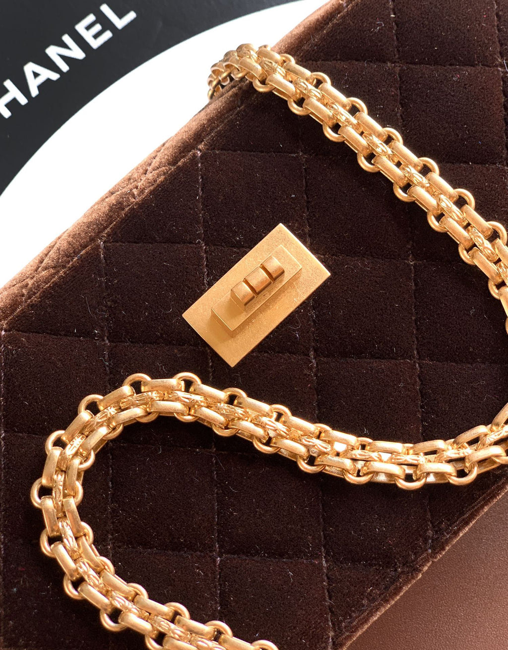 CHANEL-2.55 mini bag  golden/sliver