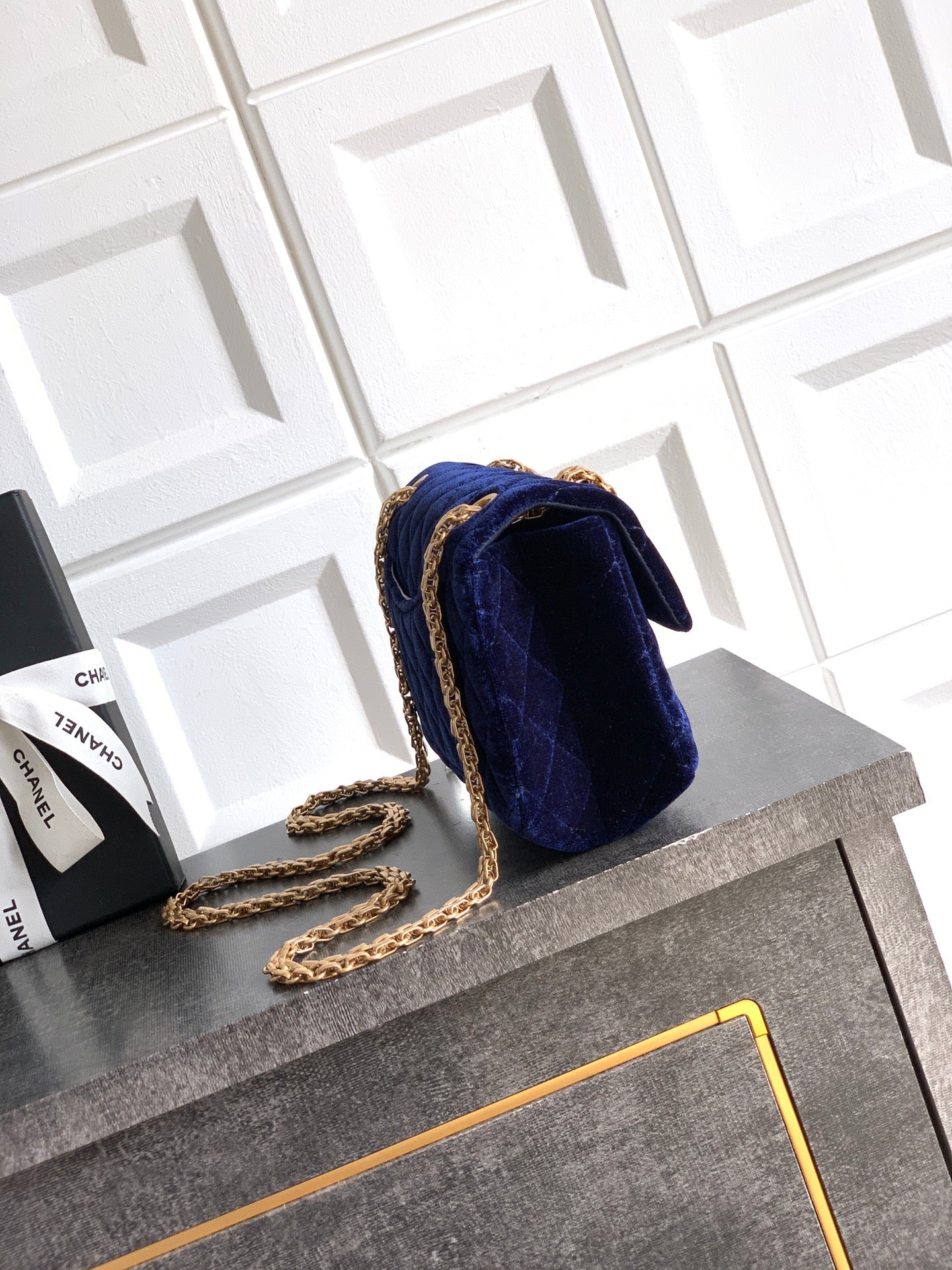 CHANEL-2.55 mini bag  golden/sliver