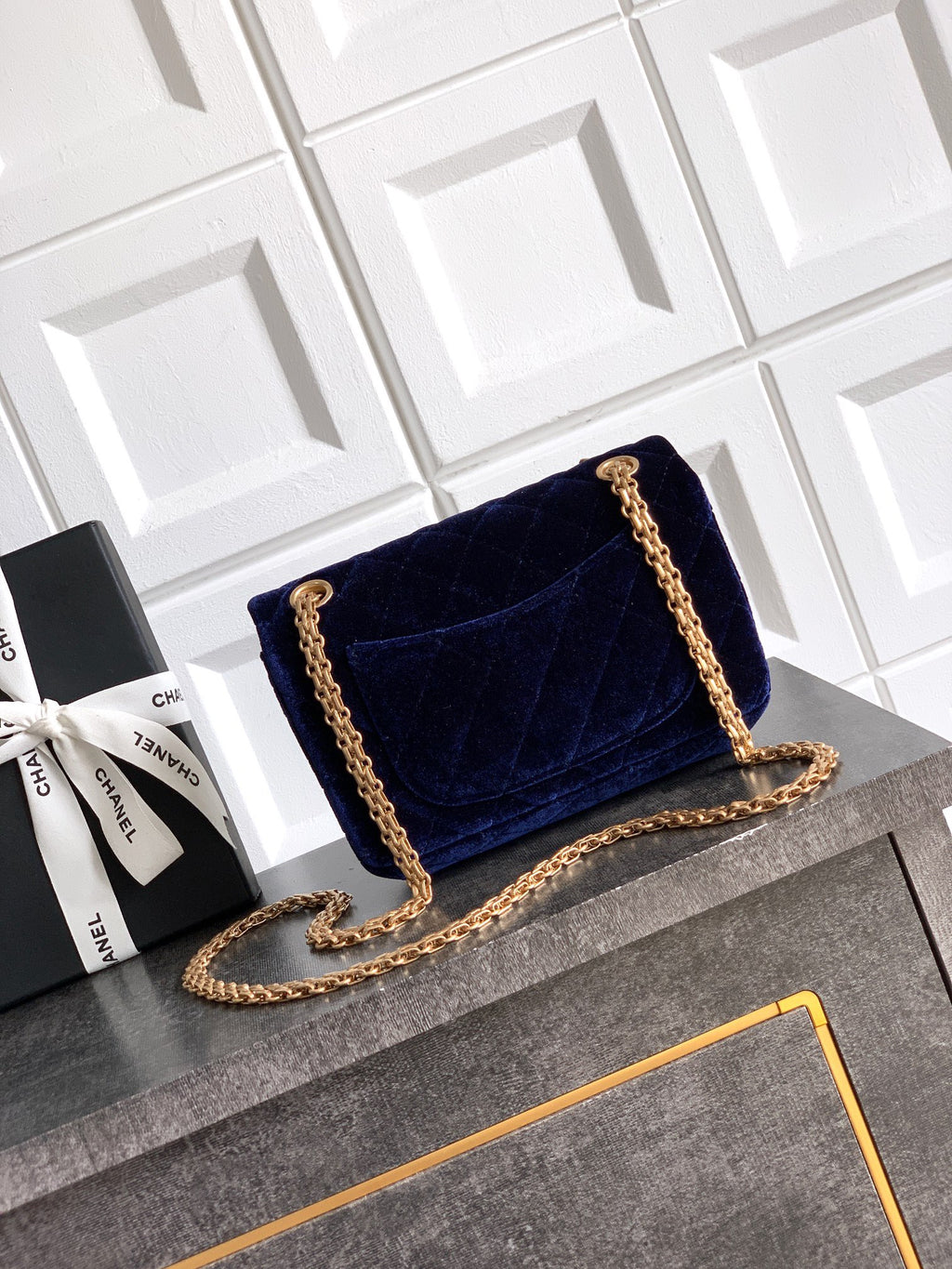 CHANEL-2.55 mini bag  golden/sliver