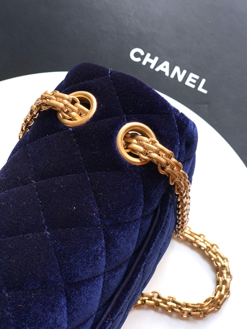 CHANEL-2.55 mini bag  golden/sliver