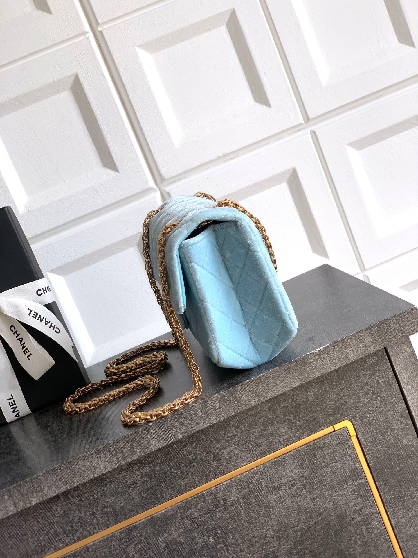 CHANEL-2.55 mini bag  golden/sliver