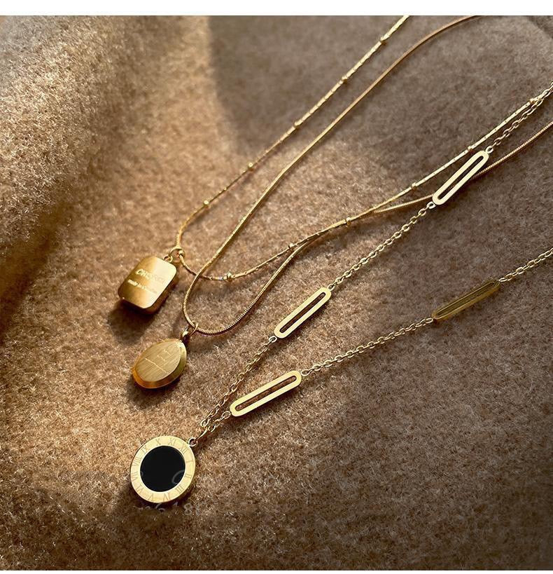 FENG SHUI - 8 Niche light luxury temperament sweater chain does not fade all collarbone chain choker