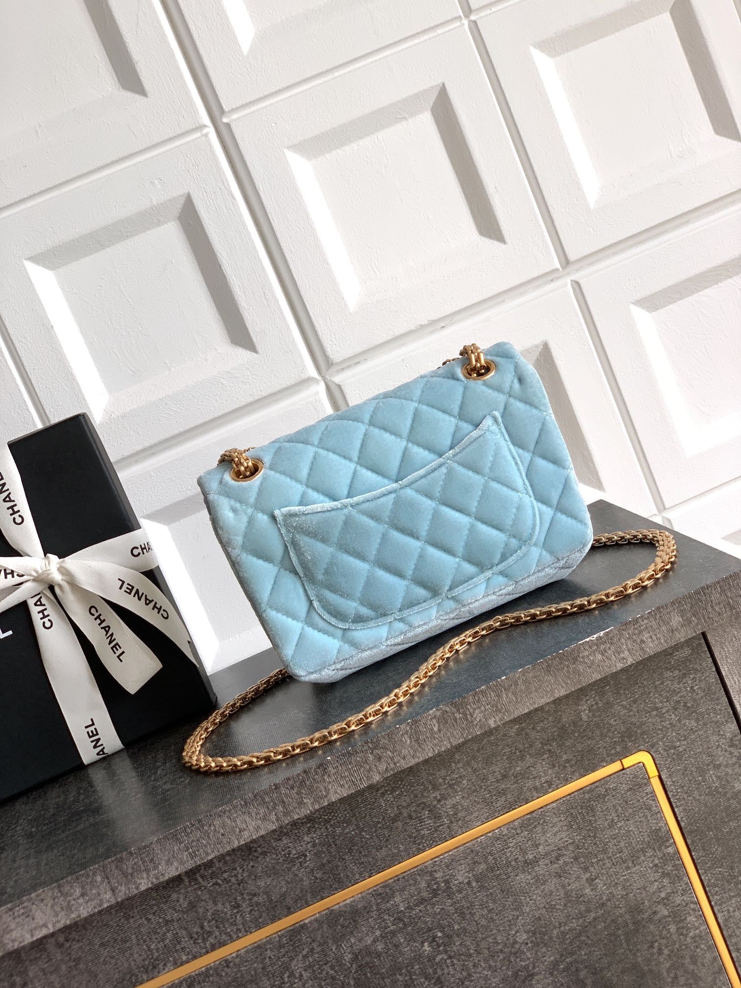 CHANEL-2.55 mini bag  golden/sliver