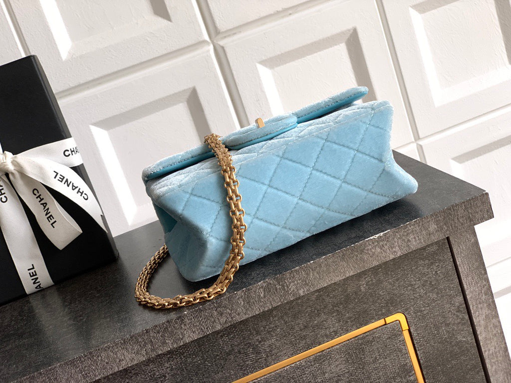 CHANEL-2.55 mini bag  golden/sliver