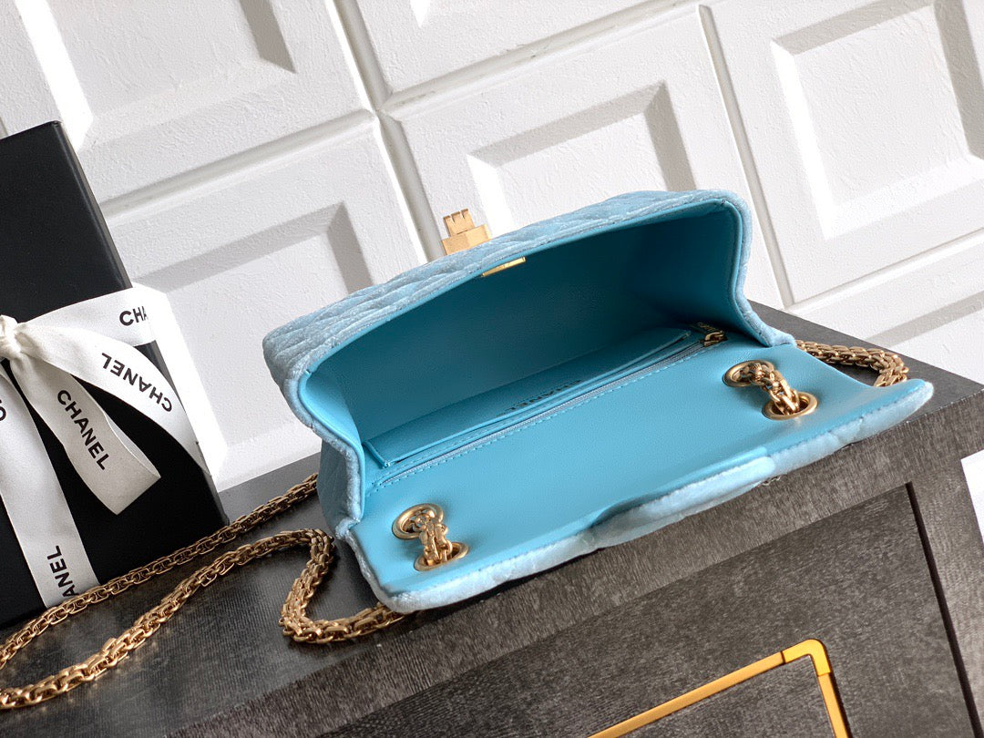 CHANEL-2.55 mini bag  golden/sliver