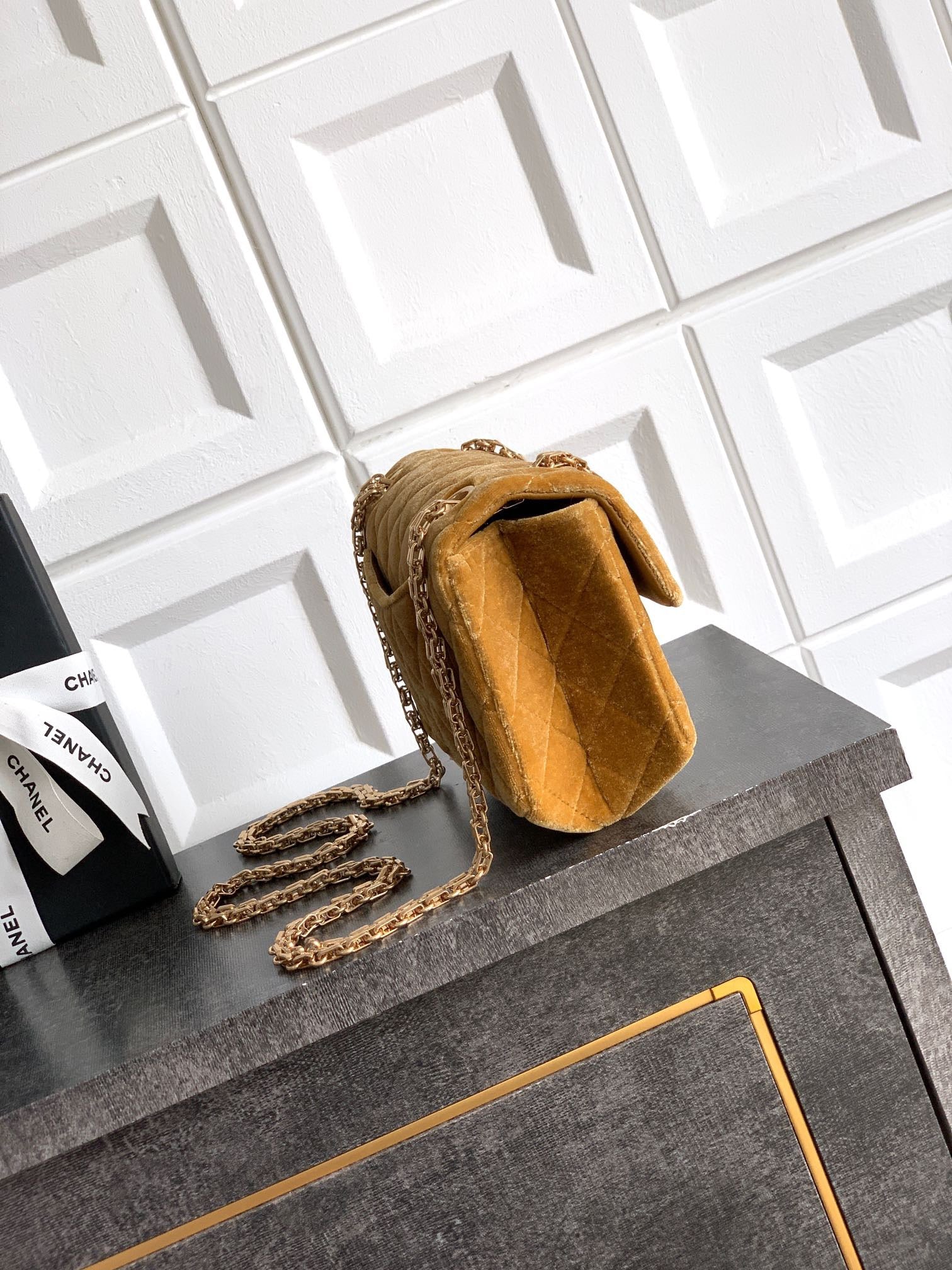 CHANEL-2.55 mini bag  golden/sliver