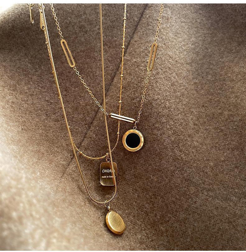 FENG SHUI - 8 Niche light luxury temperament sweater chain does not fade all collarbone chain choker