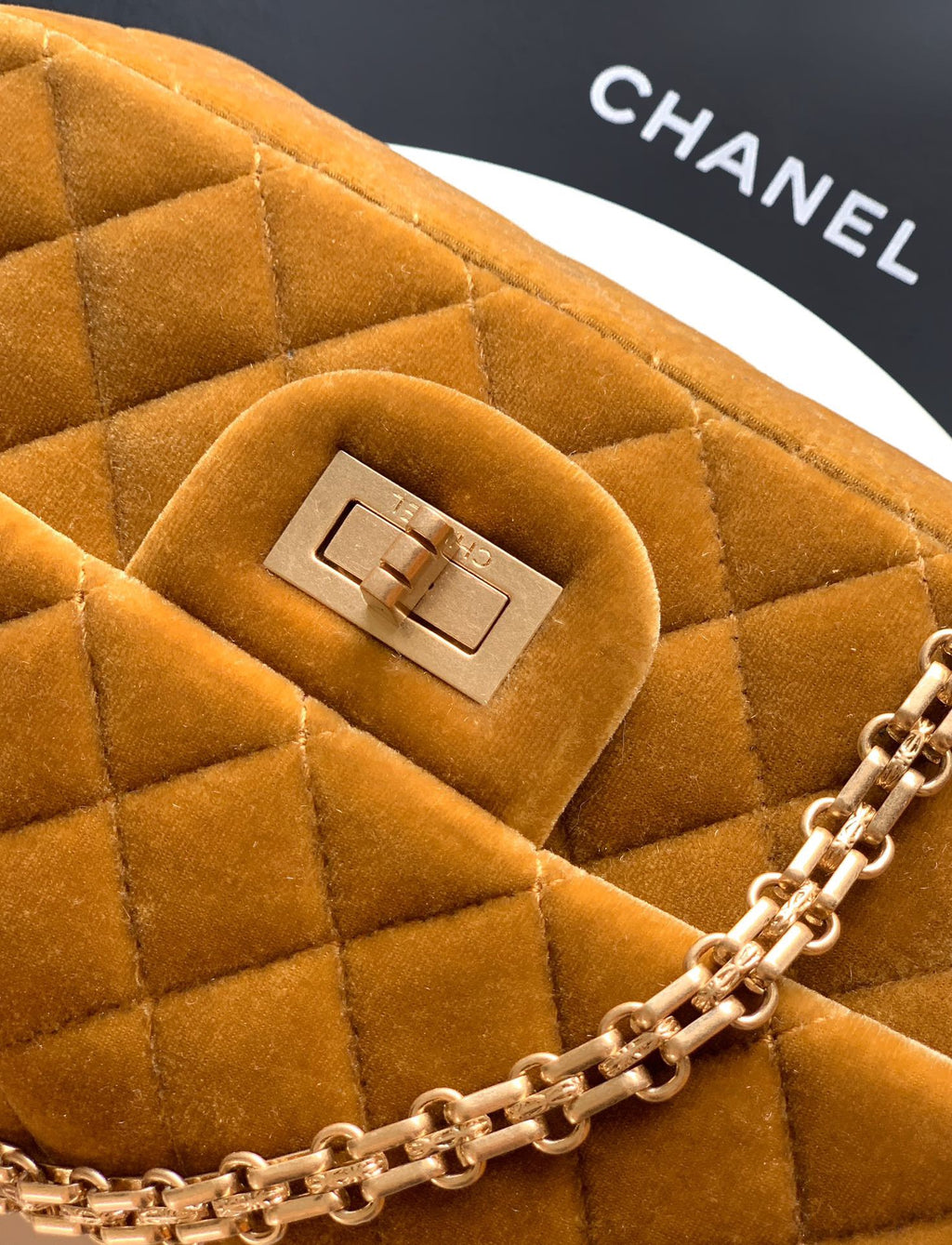 CHANEL-2.55 mini bag  golden/sliver