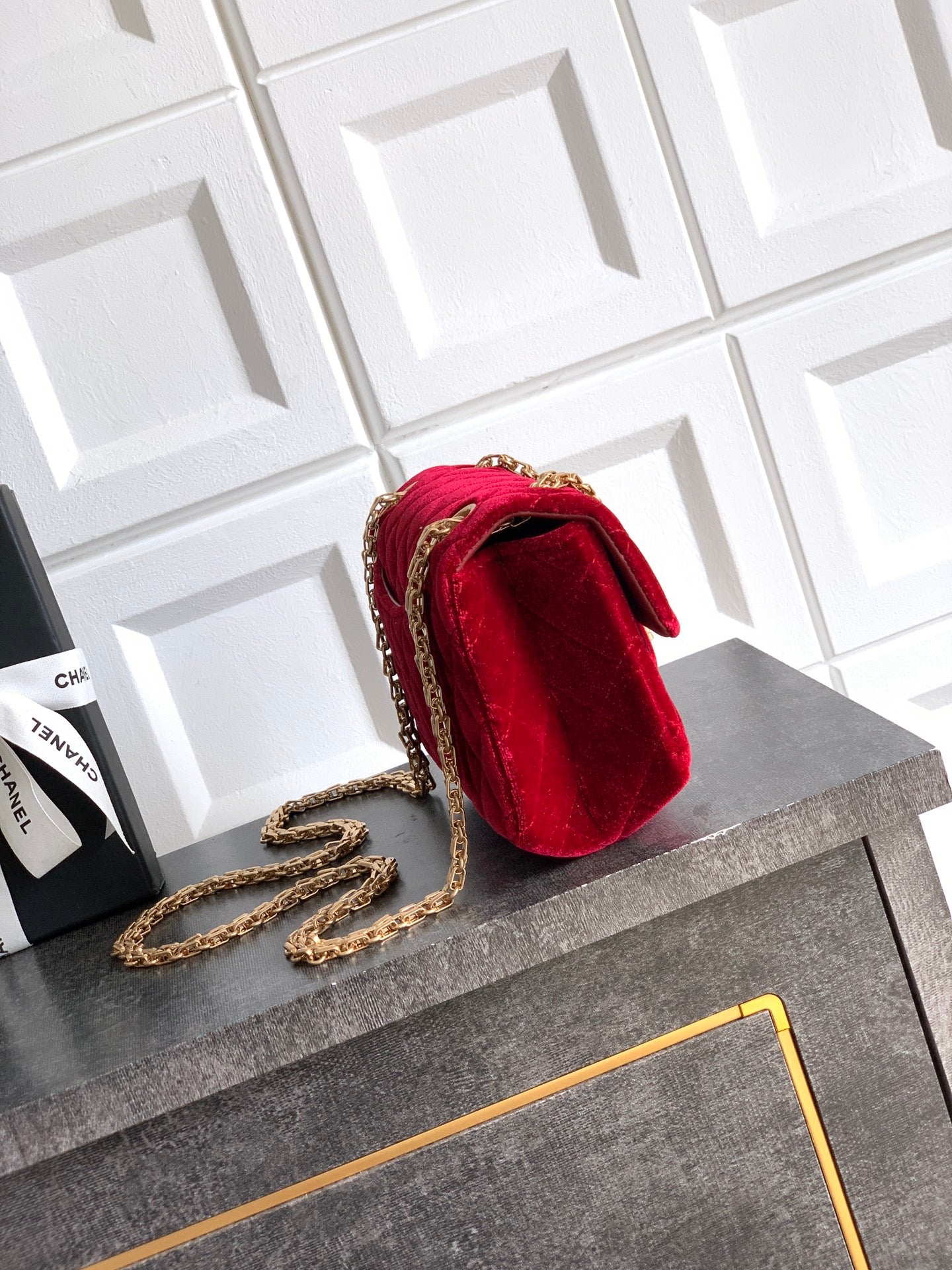 CHANEL-2.55 mini bag  golden/sliver