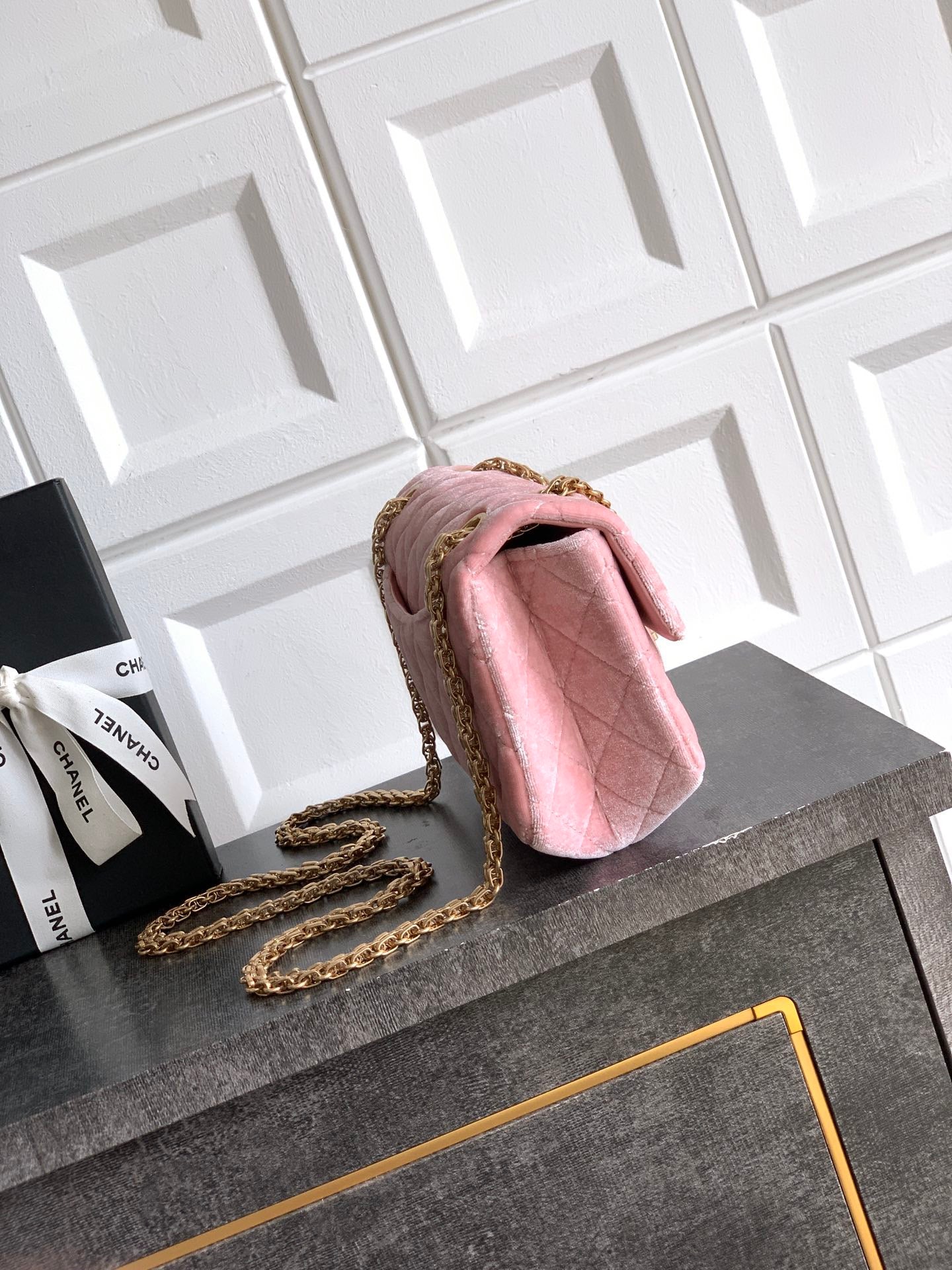 CHANEL-2.55 mini bag  golden/sliver