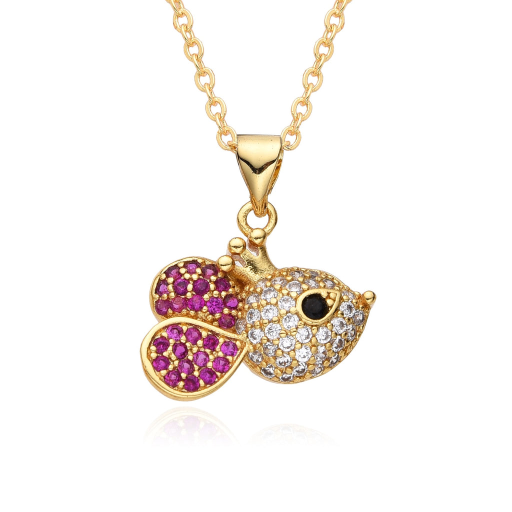 FENG SHUI - 11 Fashion personality dragonfly panda women's 18k pendant necklace