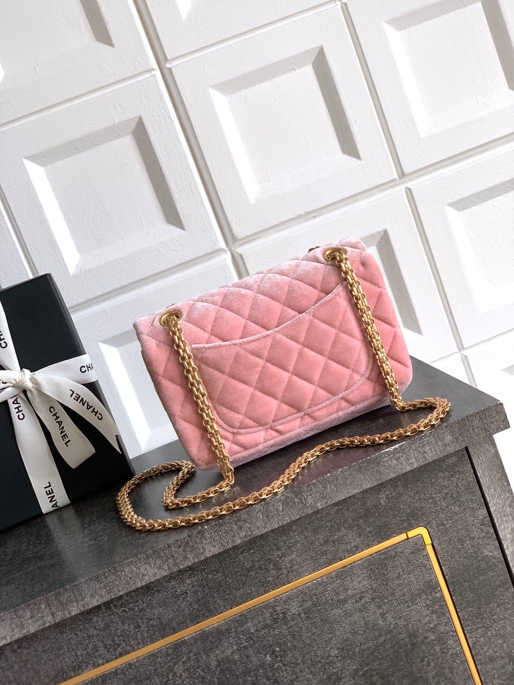 CHANEL-2.55 mini bag  golden/sliver