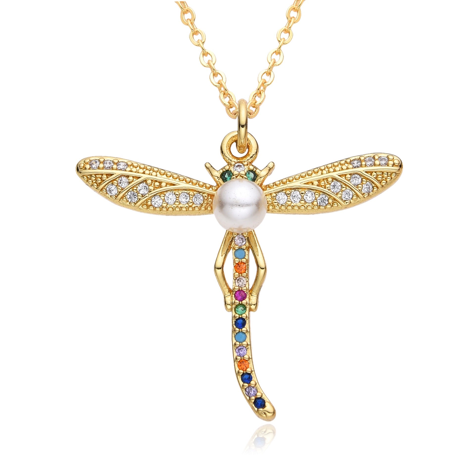 FENG SHUI - 11 Fashion personality dragonfly panda women's 18k pendant necklace