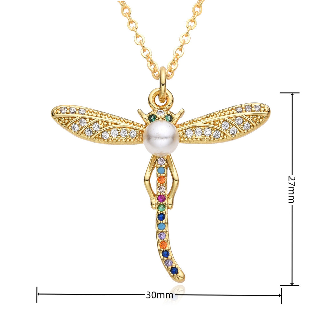 FENG SHUI - 11 Fashion personality dragonfly panda women's 18k pendant necklace