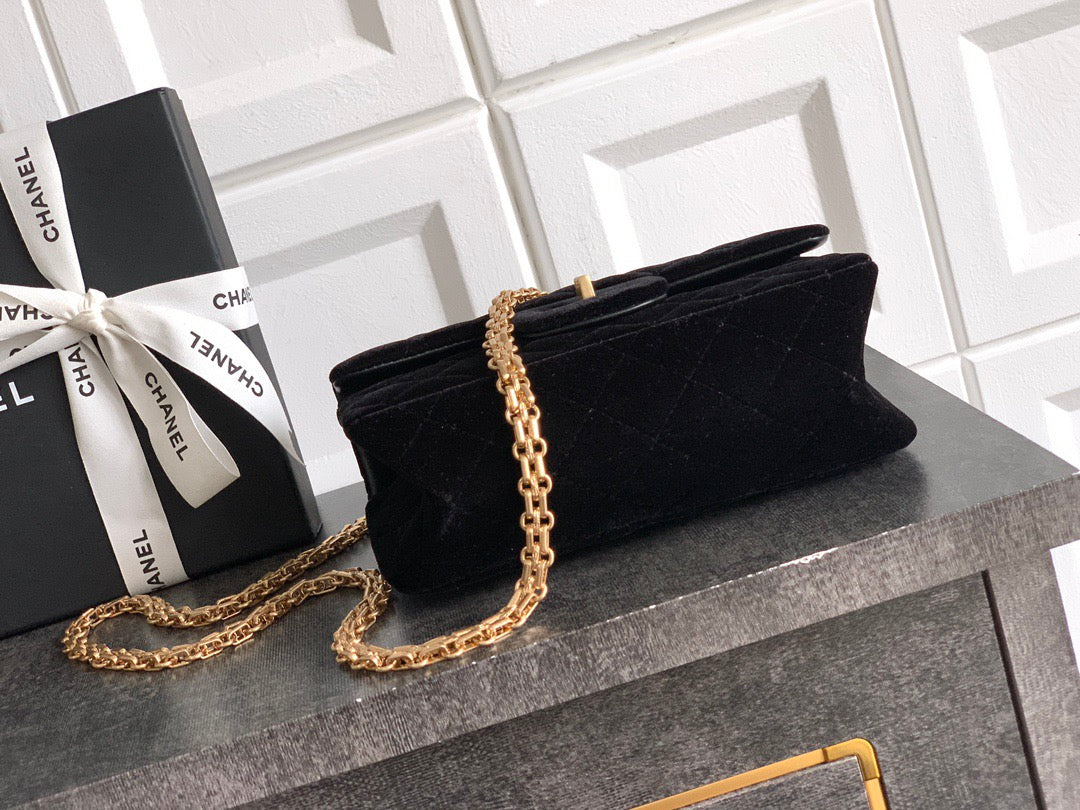 CHANEL-2.55 mini bag  golden/sliver