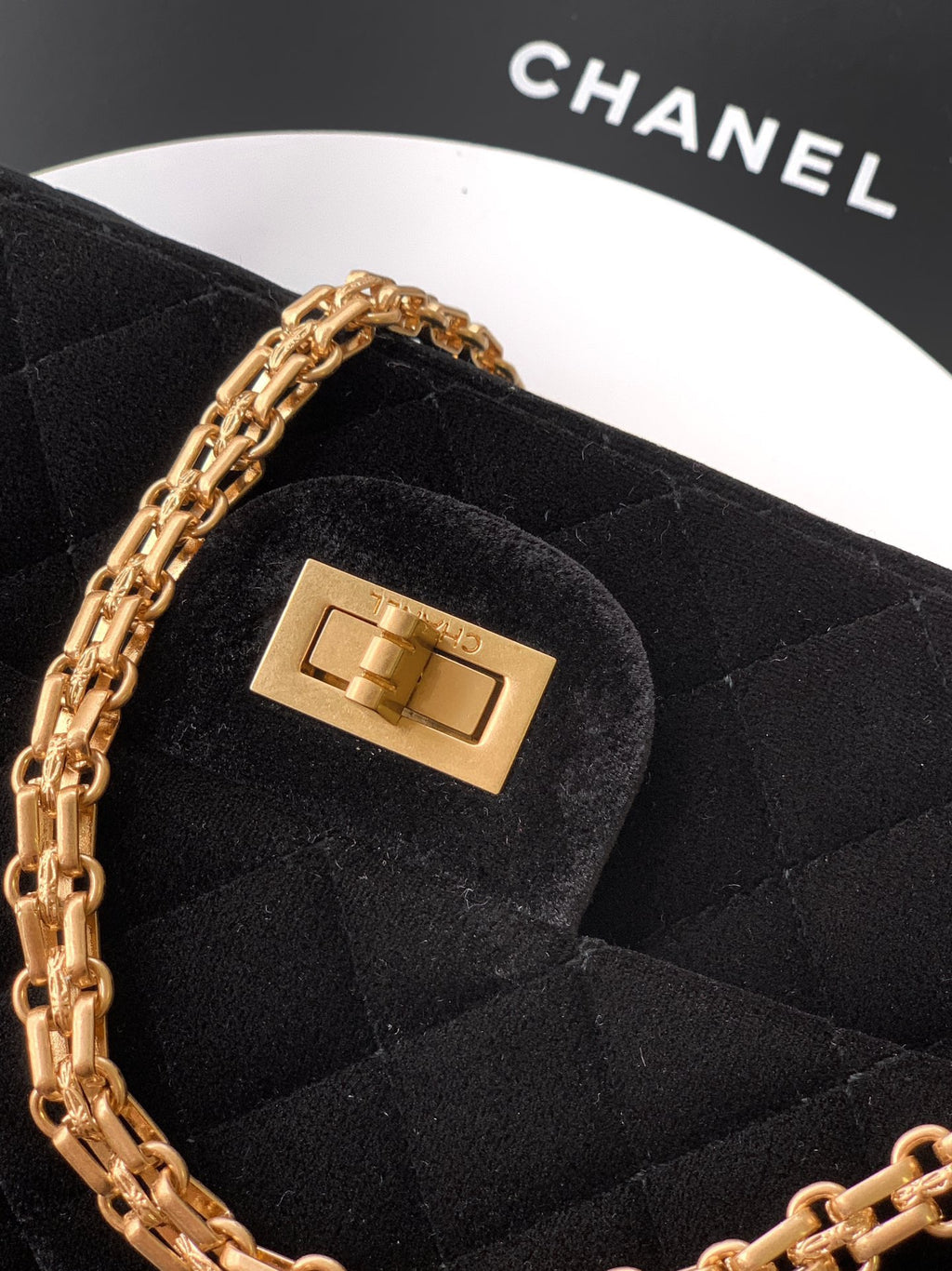 CHANEL-2.55 mini bag  golden/sliver