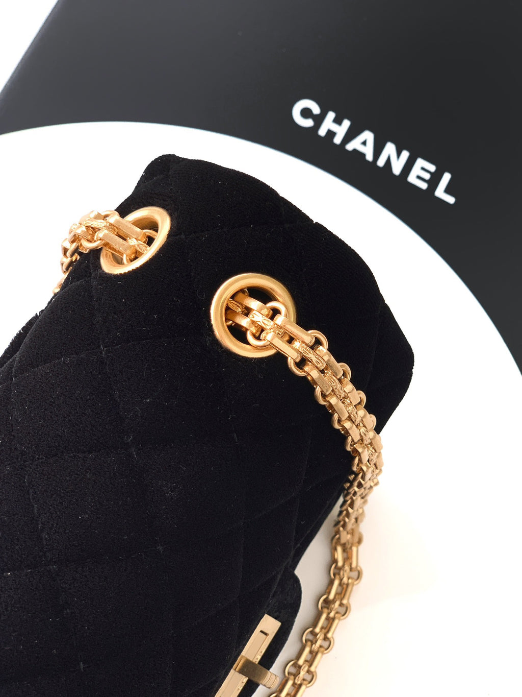 CHANEL-2.55 mini bag  golden/sliver