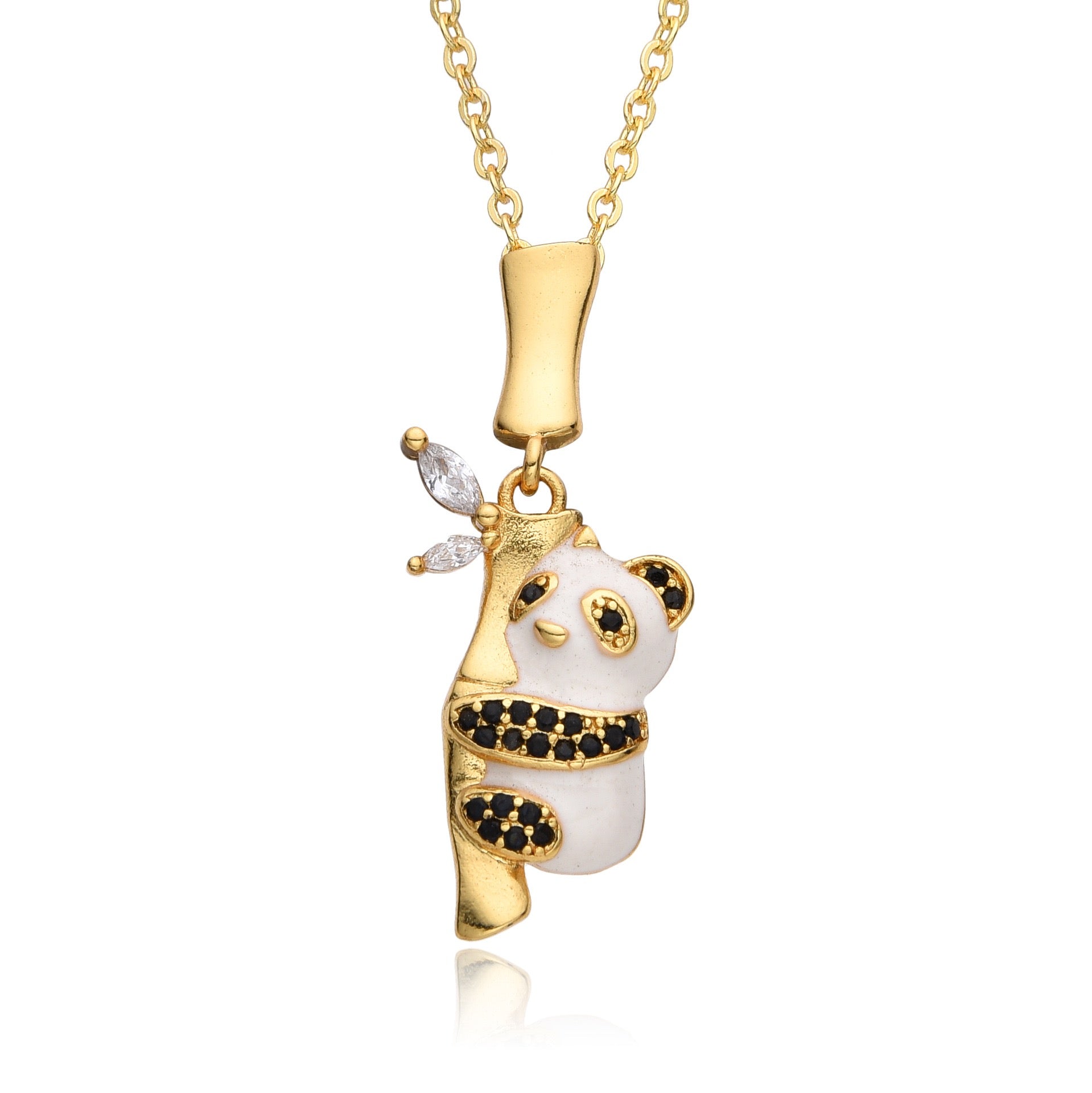 FENG SHUI - 11 Fashion personality dragonfly panda women's 18k pendant necklace