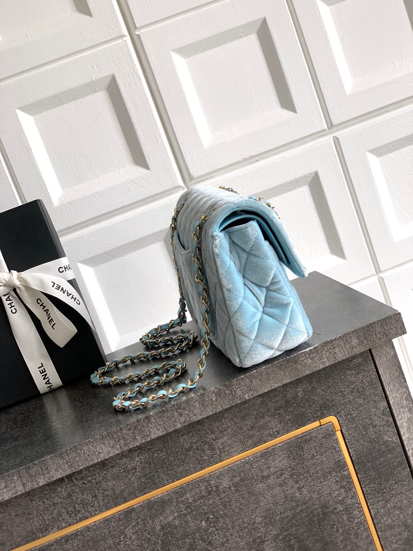 CHANEL-2.55 mini bag  golden/sliver