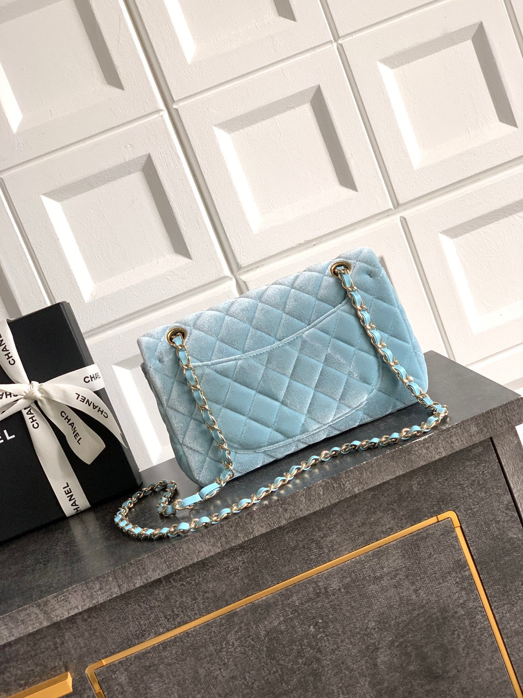 CHANEL-2.55 mini bag  golden/sliver