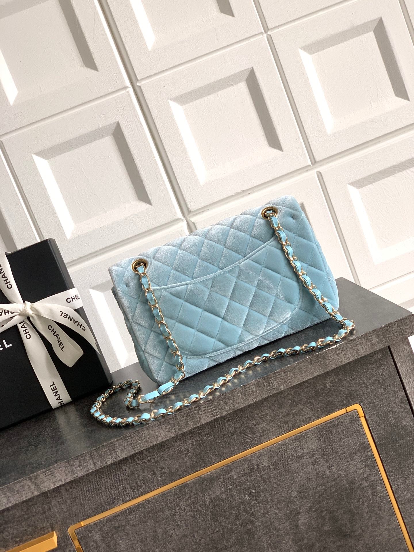 CHANEL-2.55 mini bag  golden/sliver