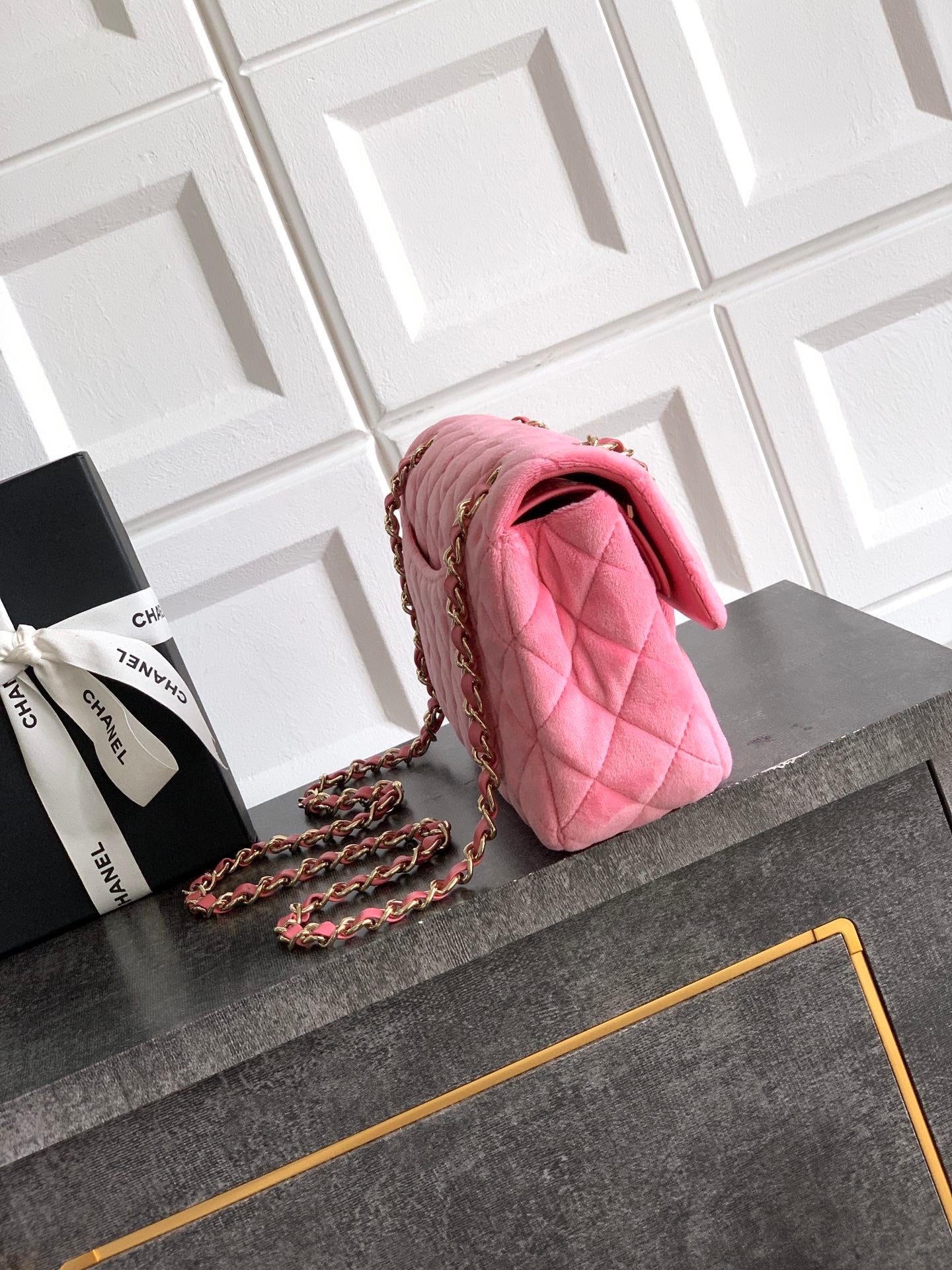 CHANEL-2.55 mini bag  golden/sliver