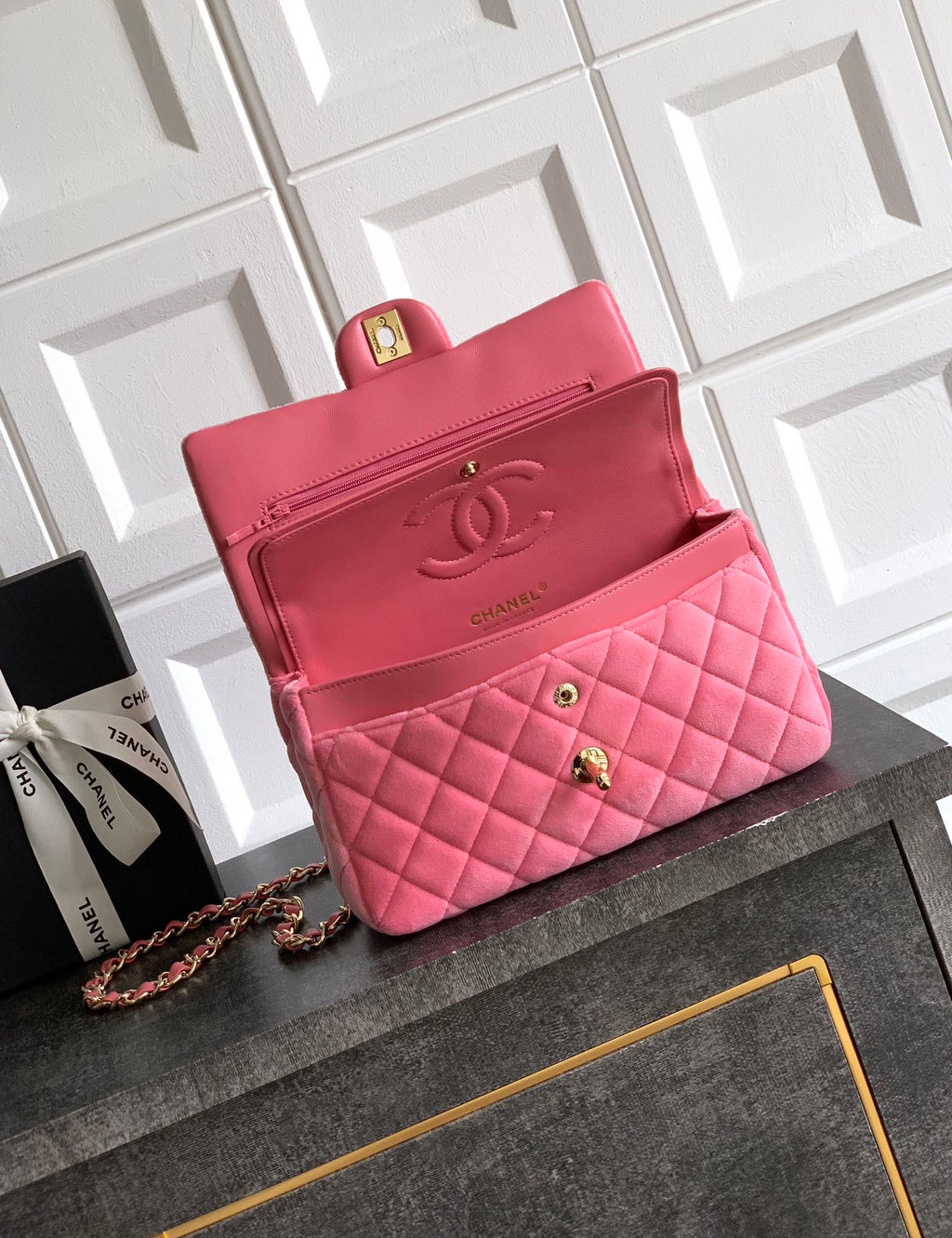 CHANEL-2.55 mini bag  golden/sliver