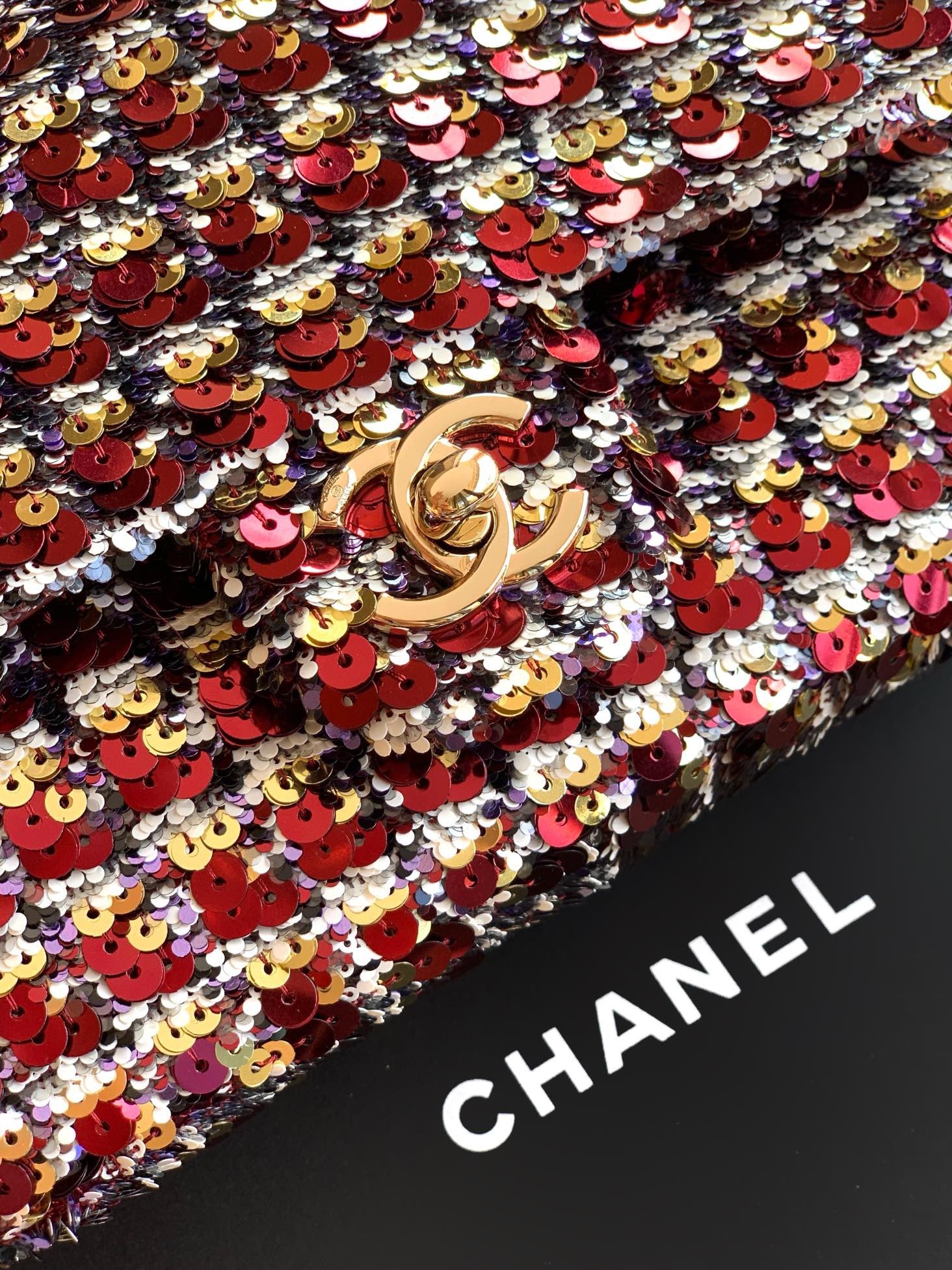 CHANEL-25K CF bag  golden/sliver