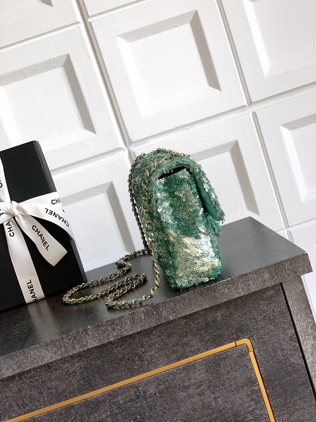 CHANEL-23A CF bag  golden/sliver