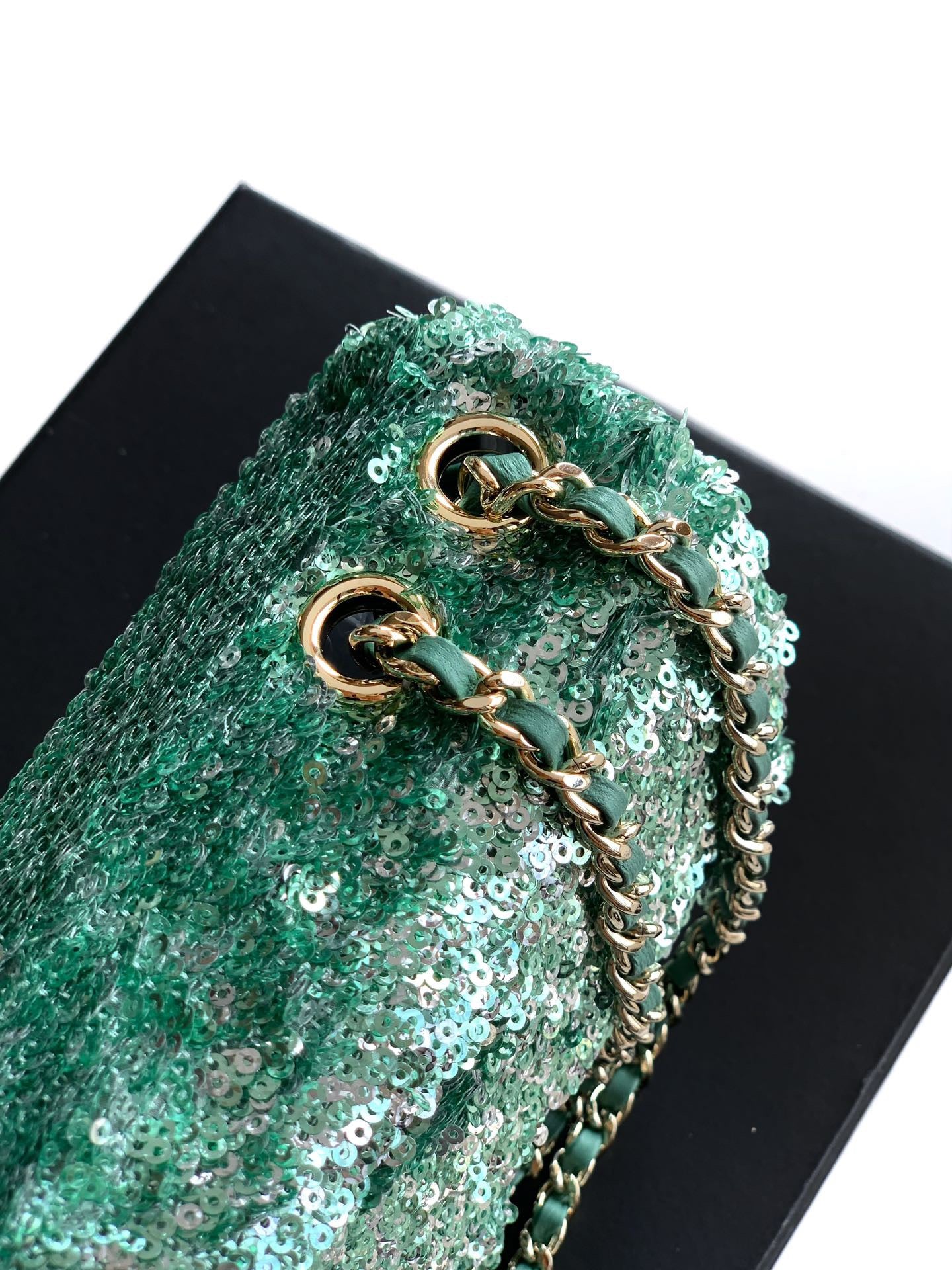 CHANEL-23A CF bag  golden/sliver