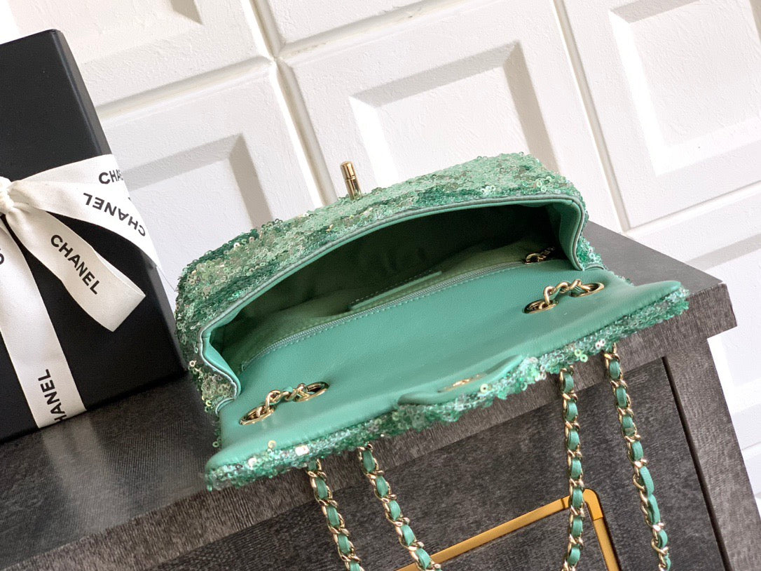 CHANEL-23A CF bag  golden/sliver