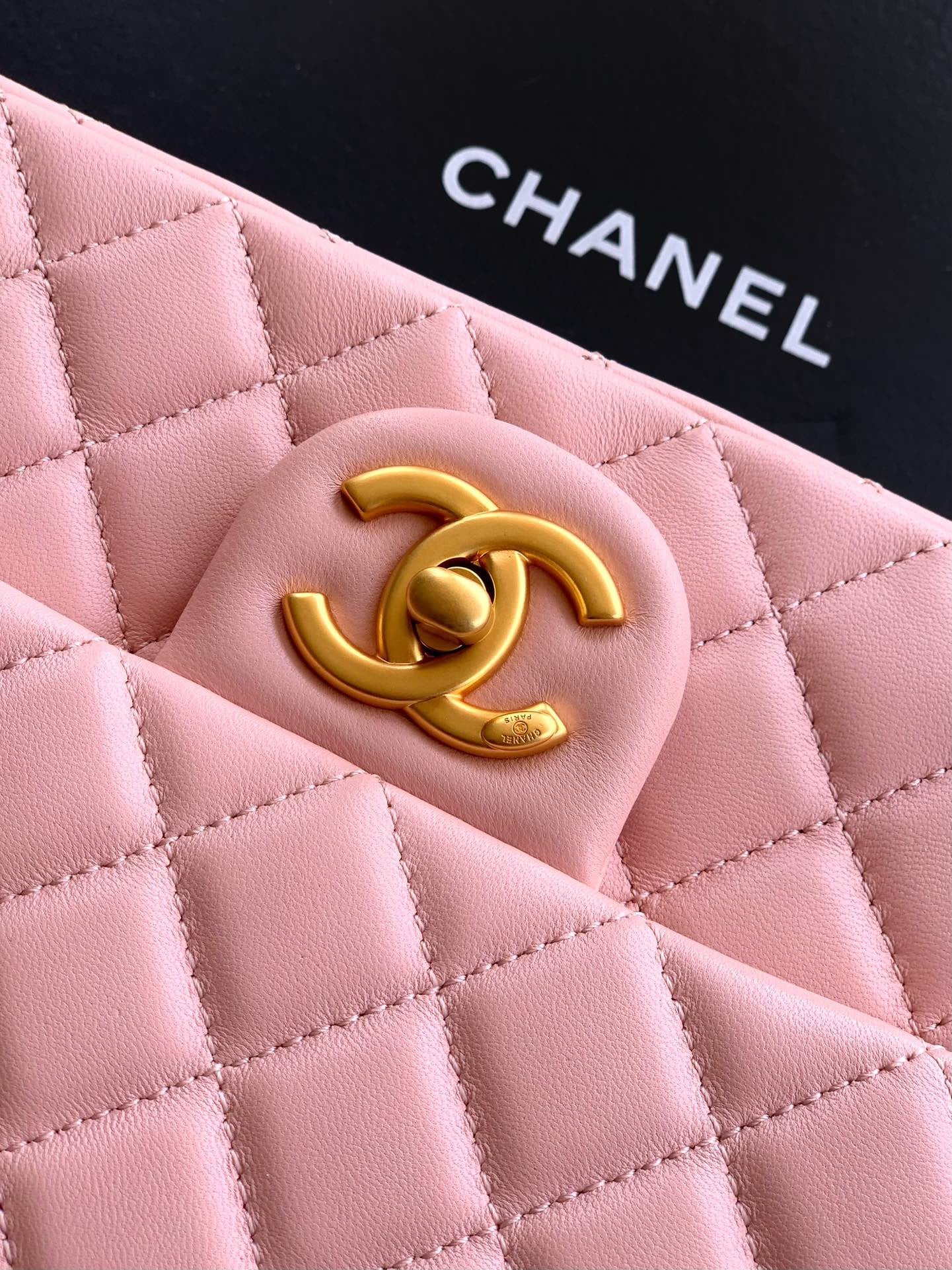 CHANEL-23A Flap bag  golden/sliver