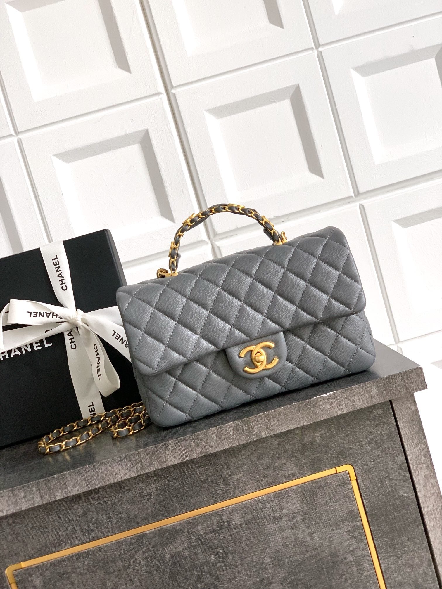 CHANEL-25B CF bag  golden/sliver