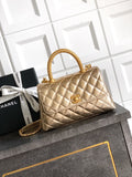 CHANEL- coco Handle bag  golden/sliver