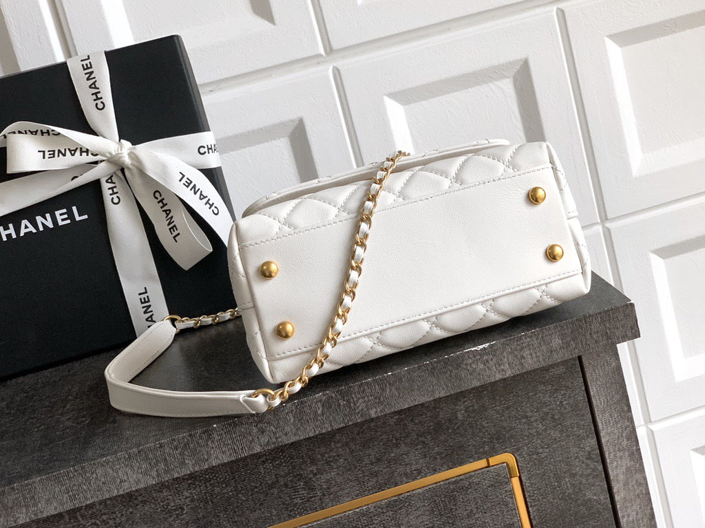 CHANEL- coco Handle bag  golden/sliver