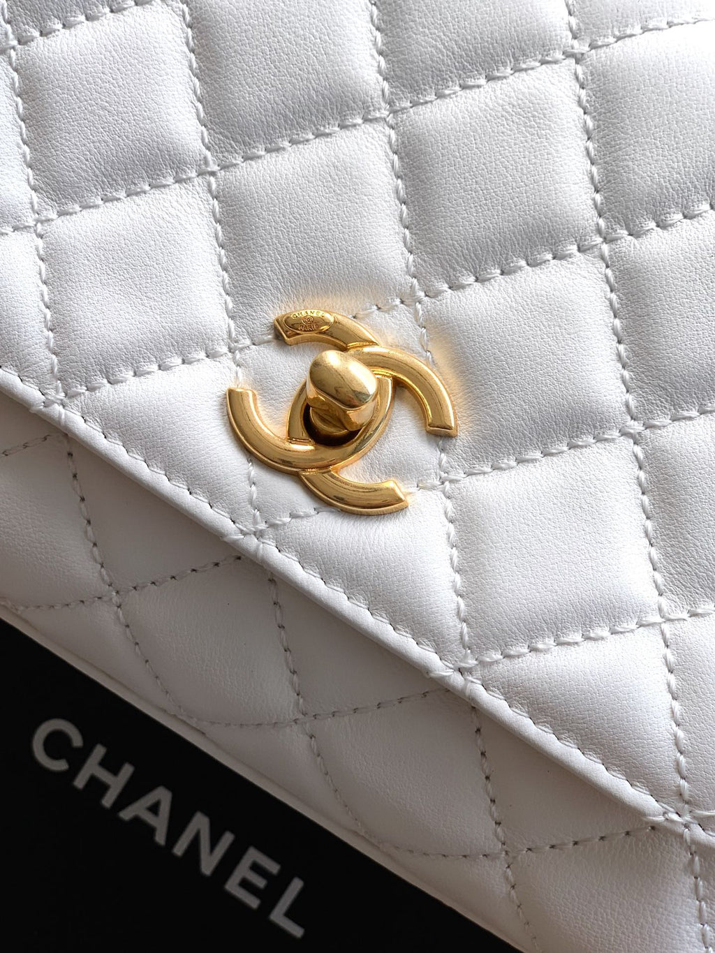 CHANEL- coco Handle bag  golden/sliver