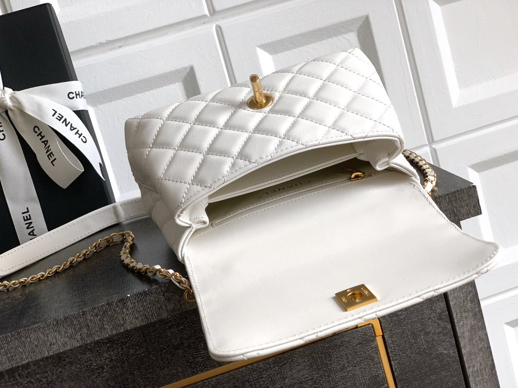 CHANEL- coco Handle bag  golden/sliver