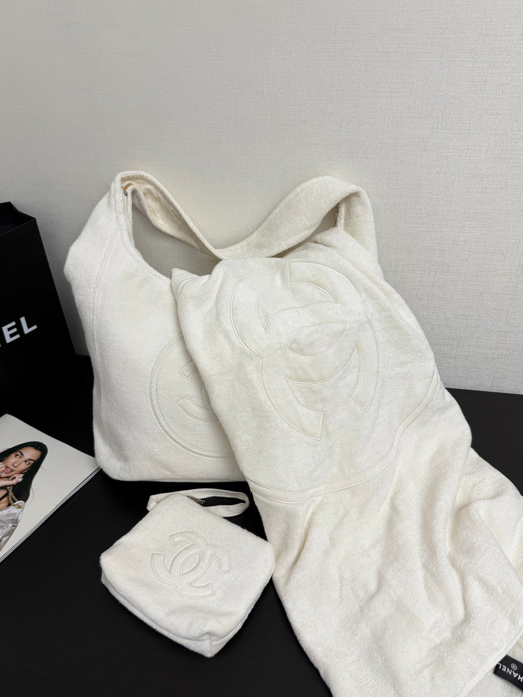 CHANEL- coco Beach bag  golden/sliver