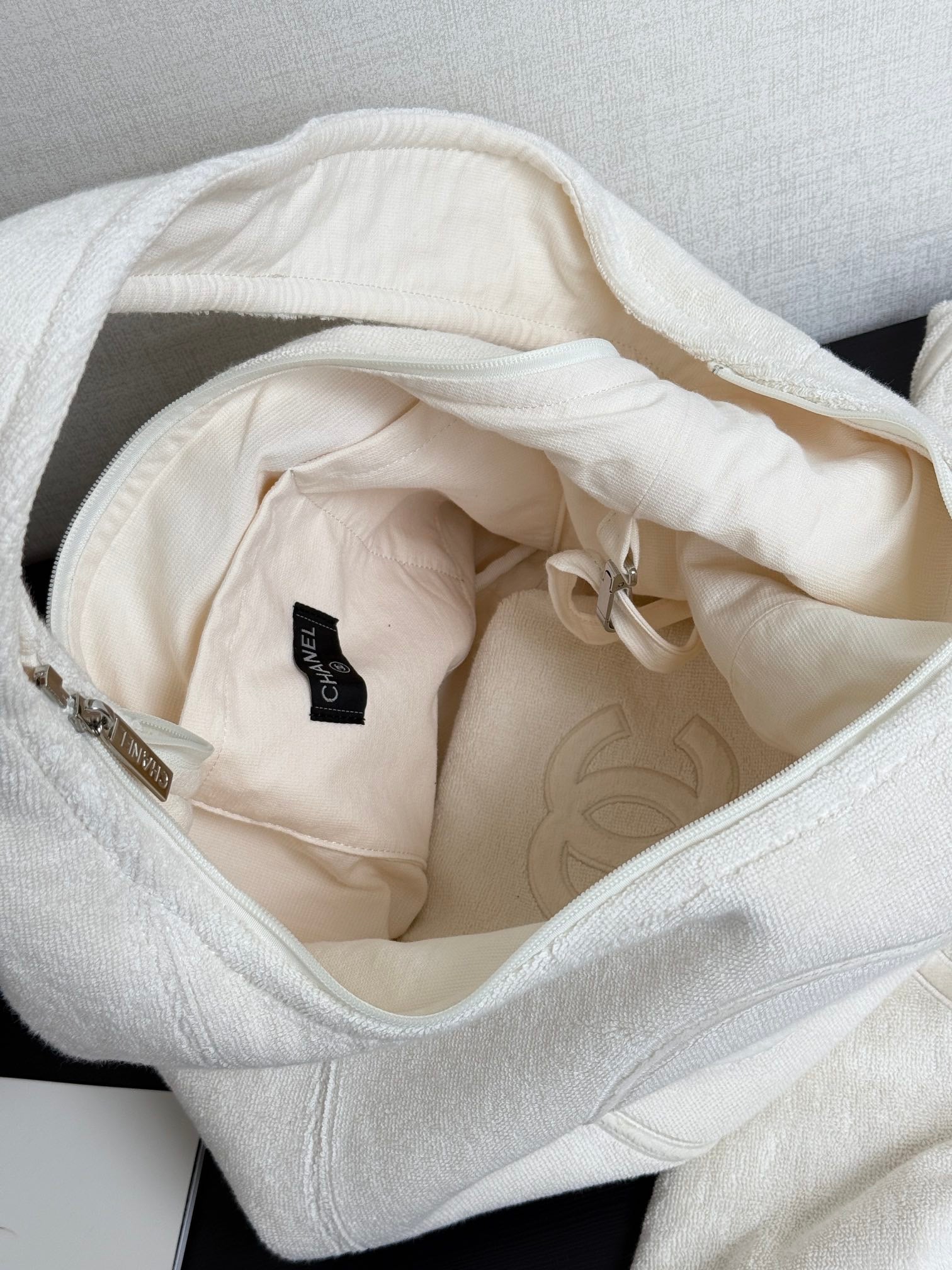 CHANEL- coco Beach bag  golden/sliver