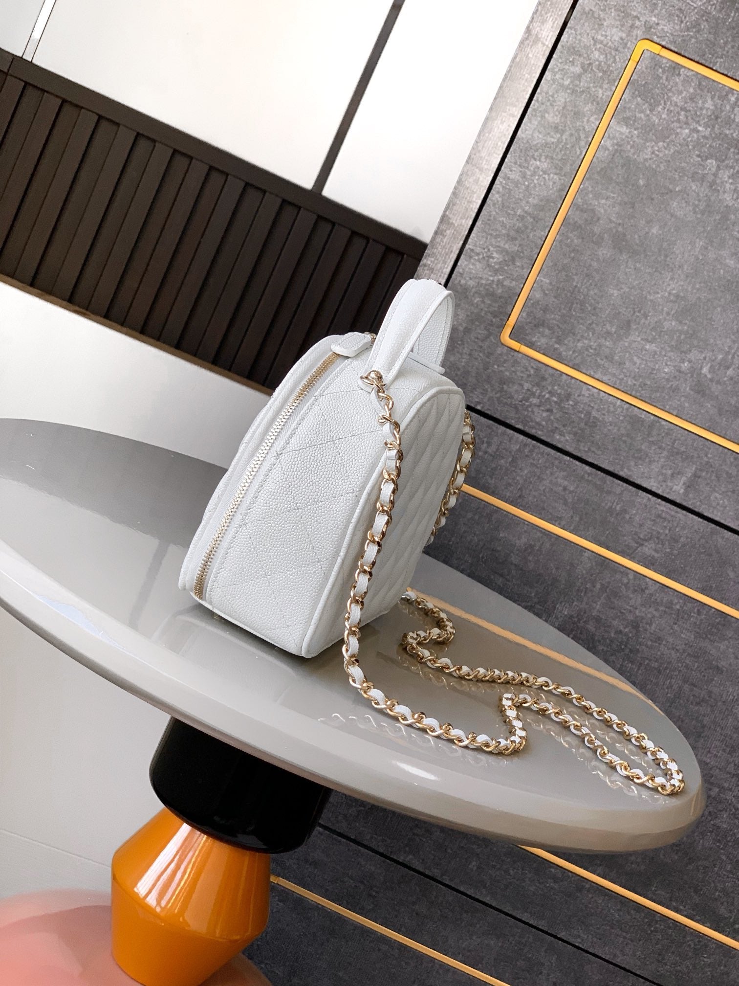 CHANEL-  23K bolide bag  golden/sliver