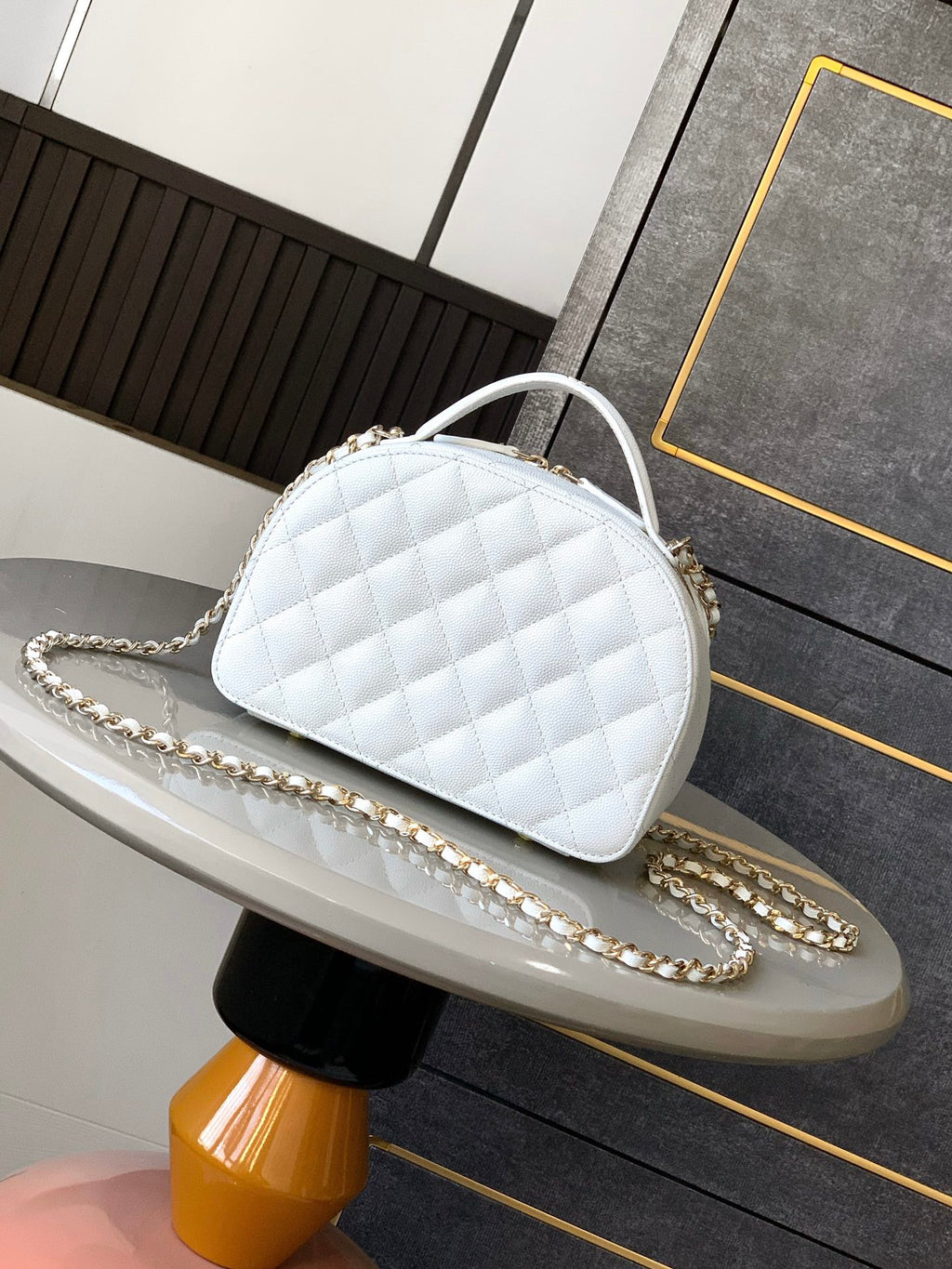 CHANEL-  23K bolide bag  golden/sliver