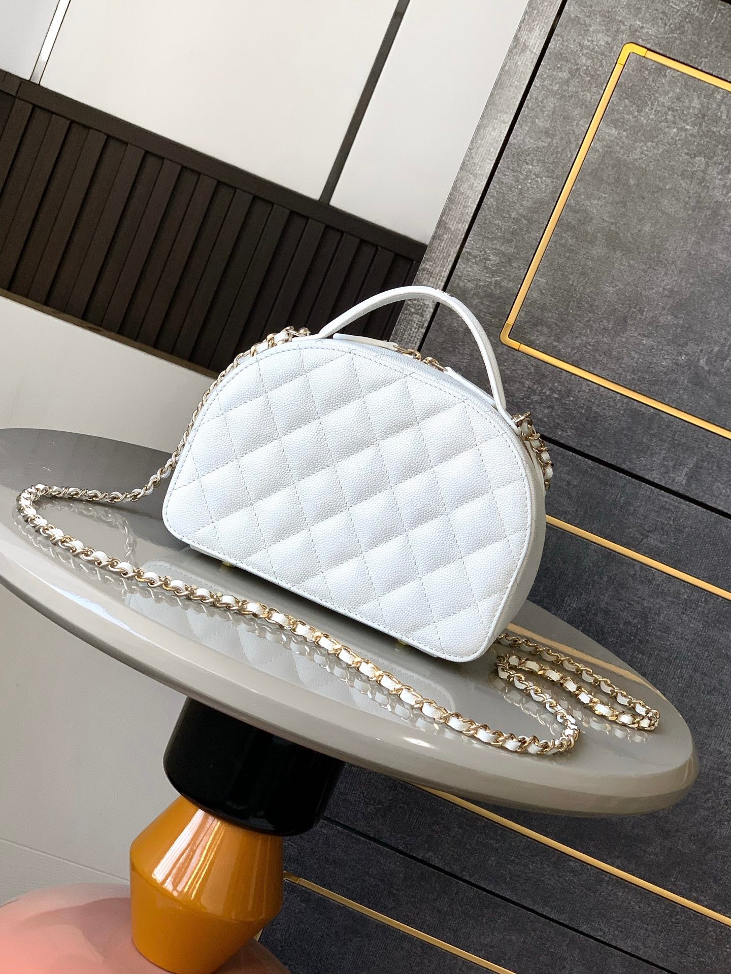 CHANEL-  23K bolide bag  golden/sliver