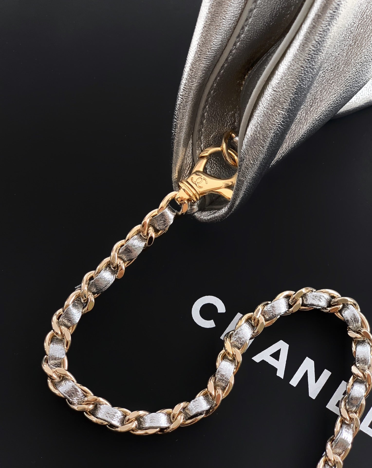 CHANEL-  2ss bag  golden/sliver
