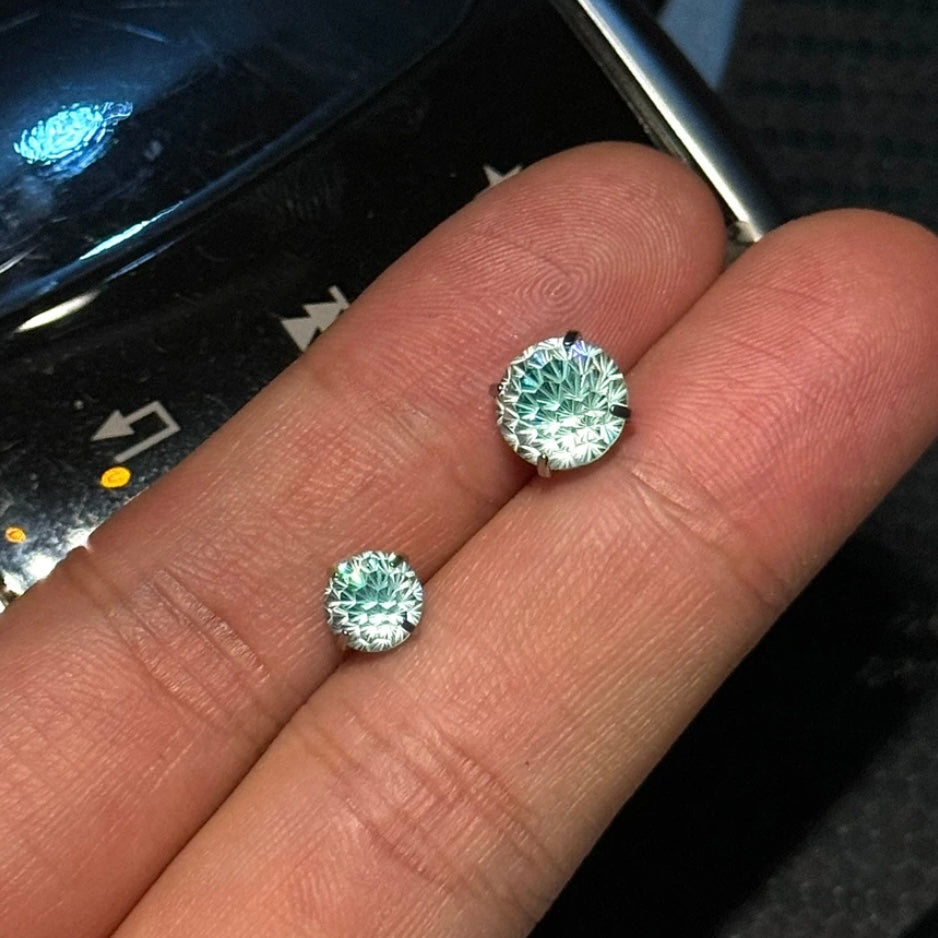 Titanium steel synthetic zircon stud earrings, colorful Moissanite diamond earrings for both men and women