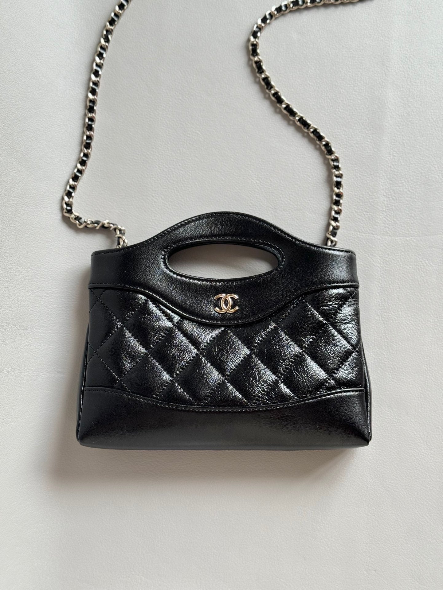 CHANEL-Nono 31 bag golden/sliver