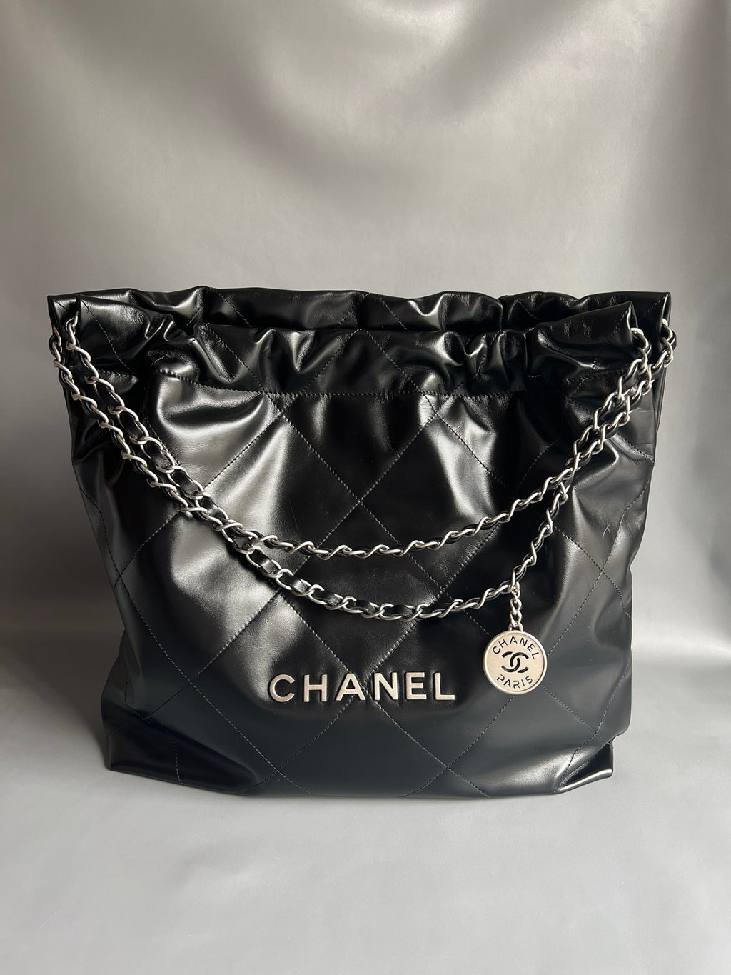 CHANEL-22bag mini golden/sliver