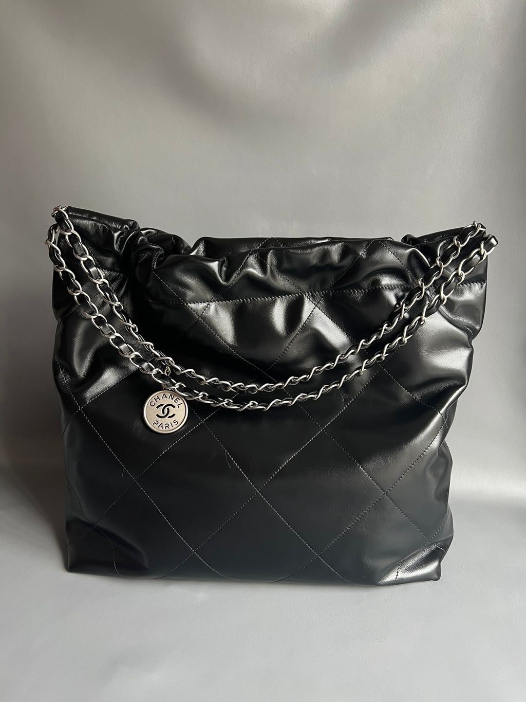 CHANEL-22bag mini golden/sliver