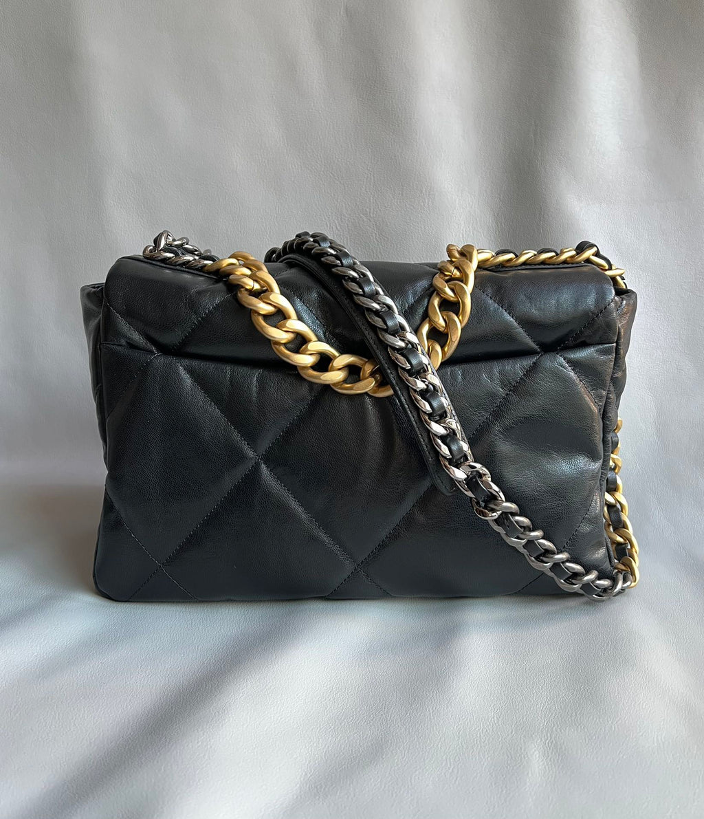 CHANEL-19 bag golden/sliver